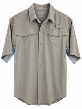 Reel Legends Engineer II Fishing Shirt Gray Vented Outdoor Performance S Men's